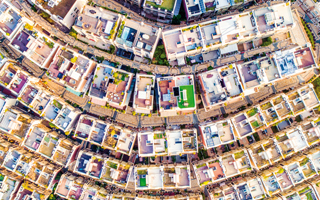 Aerial View of Residential Neighbourhood