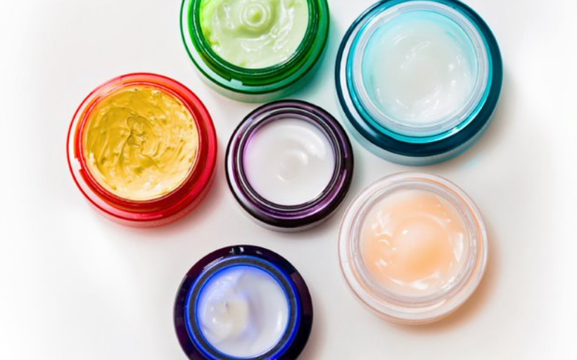 Facial care cosmetics in assorted colors
