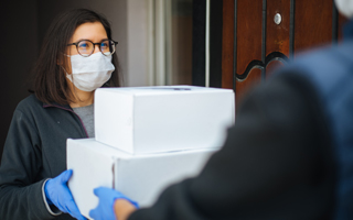 person receiving parcel