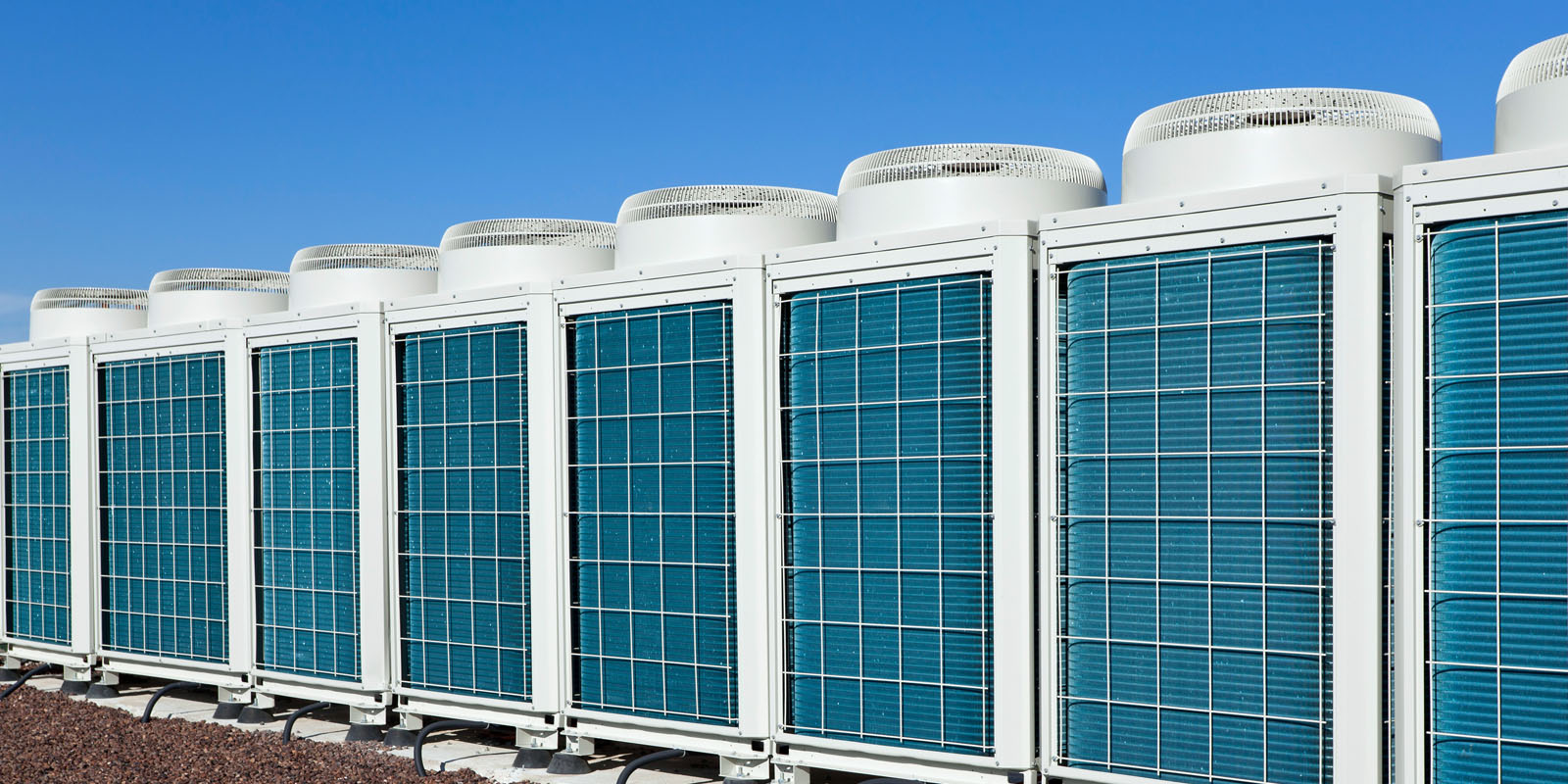 HVAC Air conditioners on an apartment building