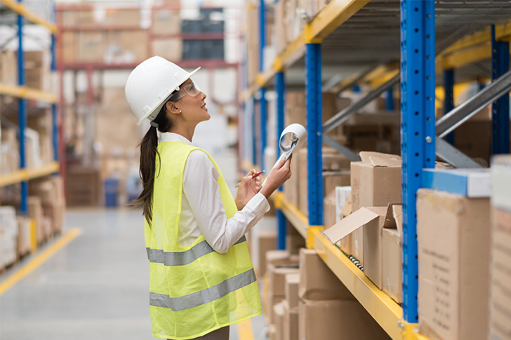 employee doing an inventory check